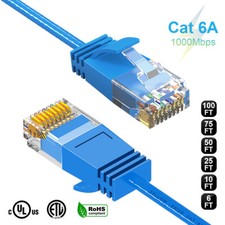Slim But Powerful Performance Cat-6a Ethernet Cable Faster Than Cat6/Cat5e/5 lot