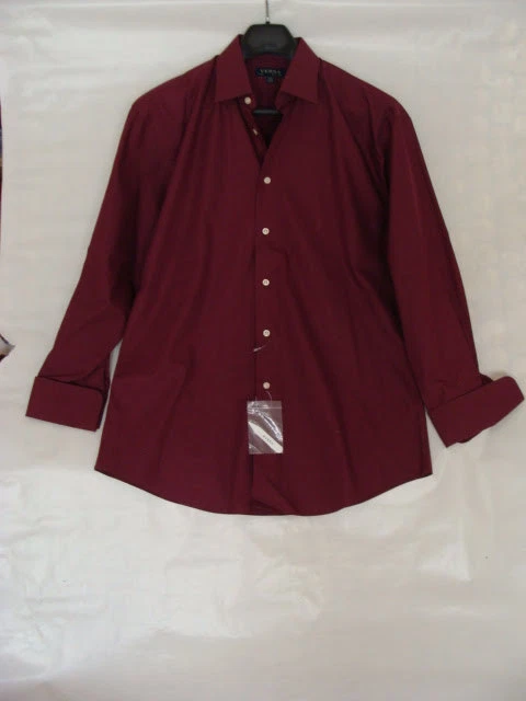 Camisa de vestir roja Versa para hombre 100 % algodón talla 16 1/2, 34/35 Foto 4 de 4
