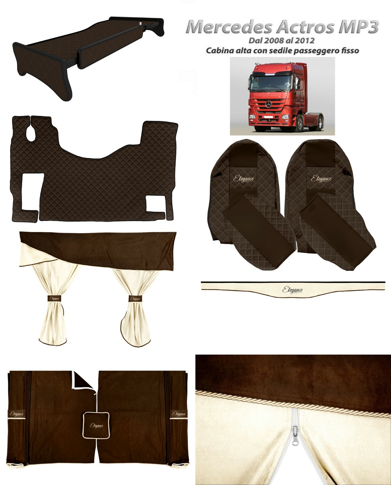 Preparación Cortinas Liners Tabla Alfombra Marrón Mercedes Actros MP3 Techo Alto