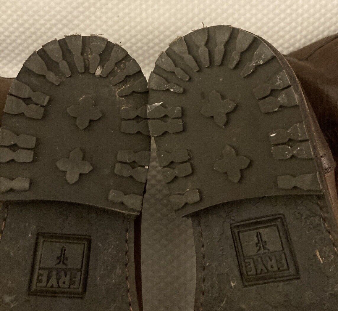 FRYE MARA Button Distressed Leather Shearling Fur… - image 12