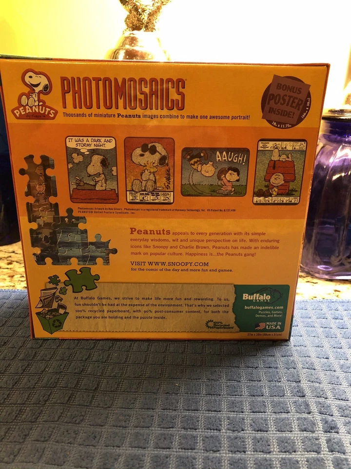 RARE Good Grief Charlie Brown Peanuts Photomosaic 1000 PC Puzzle NEW SEALED BOX - Image 2 of 4
