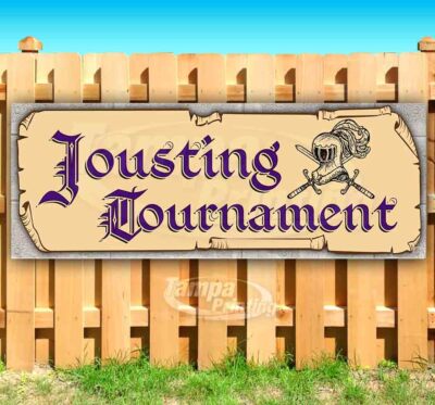 JOUSTING TOURNAMENT Advertising Vinyl Banner Flag Sign Many Sizes MEDIEVAL