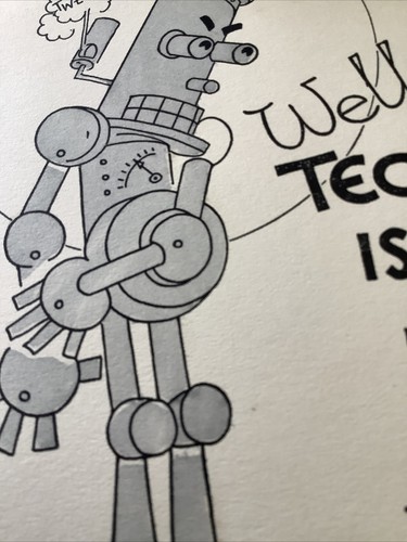 Vintage Birthday Greeting Card 1930S Technocrat Robot Space Creature - Picture 4 of 4