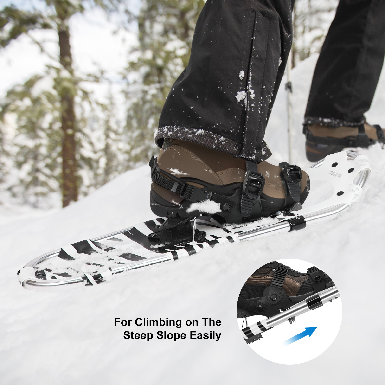 Resvin 25" 30" Lightweight Aluminum Terrain Snowshoes Bindings W. Carry