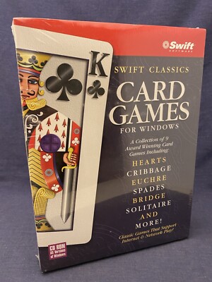1998 SEALED Big Box Computer Game Swift CARD GAMES for Windows Euchre CDROM Rare