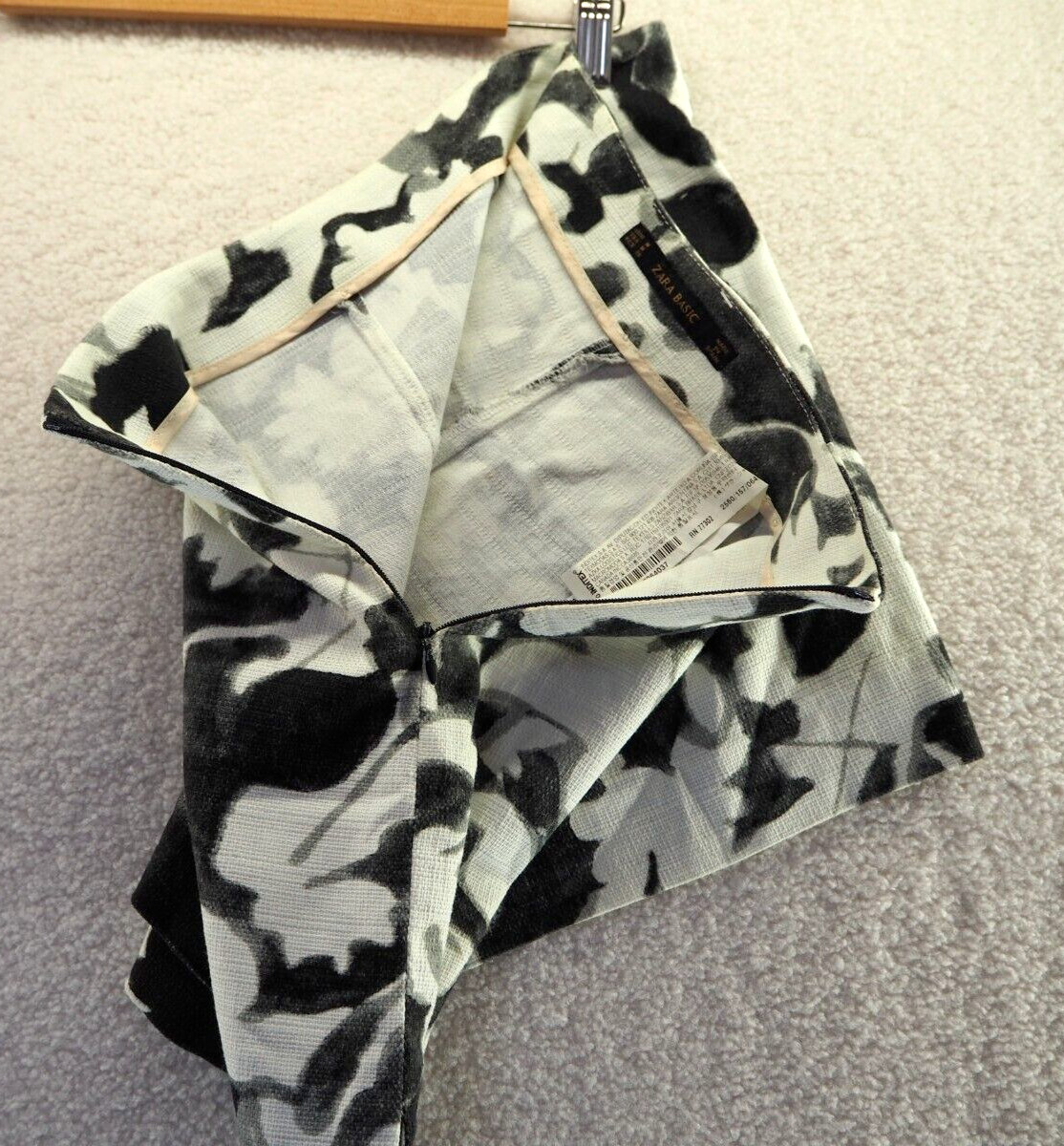 Zara Basic Black Grey White Pattern Side Zip Cott… - image 5