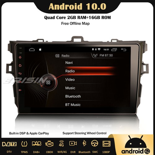 9" CarPlay Android 10.0 Car Stereo GPS For TOYOTA COROLLA ALTIS DAB+ 4G DSP OBD2 - Picture 13 of 13