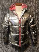 Roebuck  Co. Girls Water Resistant Padded Shiny Jacket M 7/8 Colorblock NWOT