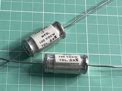 Capacitor Fix Plastic Dielectric .1uf 100vdc %5 Tol(2pcs)Raytheon 