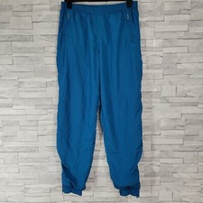 Mens VINTAGE Shell Suit Bottoms Green Medium Waist 34-36 TRIUMPH Zip Pockets 
