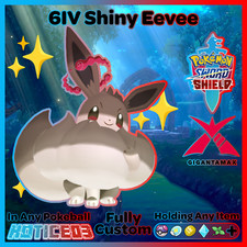 Pokemon SWORD and SHIELD ✨ULTRA SHINY EEVEE 6IV GMAX✨ Battle Ready +MasterBall
