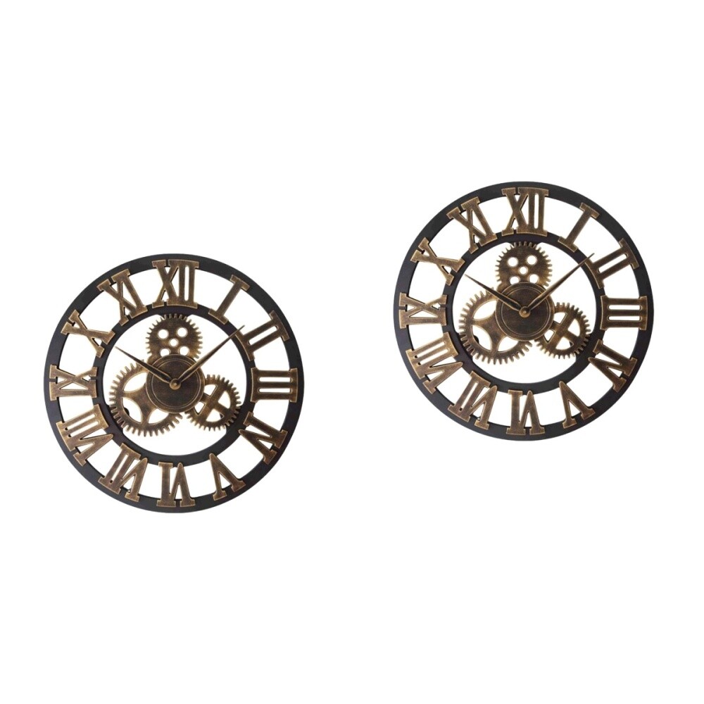 Roman Numeral Wall Clock Creative Wall Clock Round Metal Wall Clock eBay