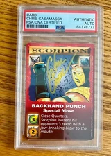 Chris Casamassa Mortal Kombat Scorpion Actor Signed 1992 Trading Card Auto PSA