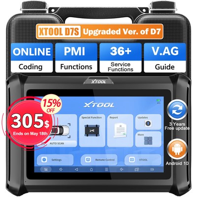XTOOL D7S 2.0 OBD2 Scanner Bidirectional Tool V.AG Guide Key Coding FCA AutoAuth