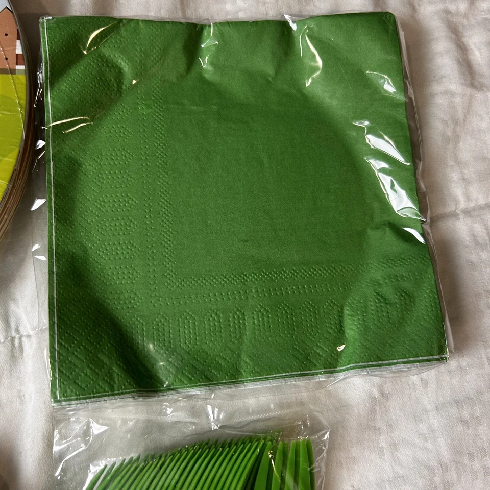 Decor Life Tractor Table, Ware Supply Plates, Napkins Forks - Image 3 of 4