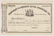 Hoboken & Hudson River Turnpike Co. Stock Certificate New Jersey