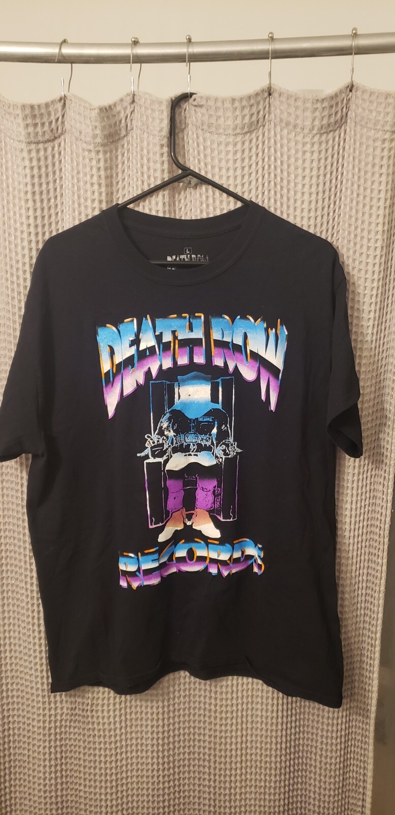 FILA Death Row Records T Shirt Uomo Taglia Large Giunzione a Ripple