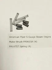 American Flyer S Gauge Steam Engine Motor Brush PA9603A & PA10757 Spring 4 each