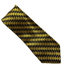 ALAN FLUSSER Necktie Black & Gold Steelers Colors! Silk Designer 57" USA MADE