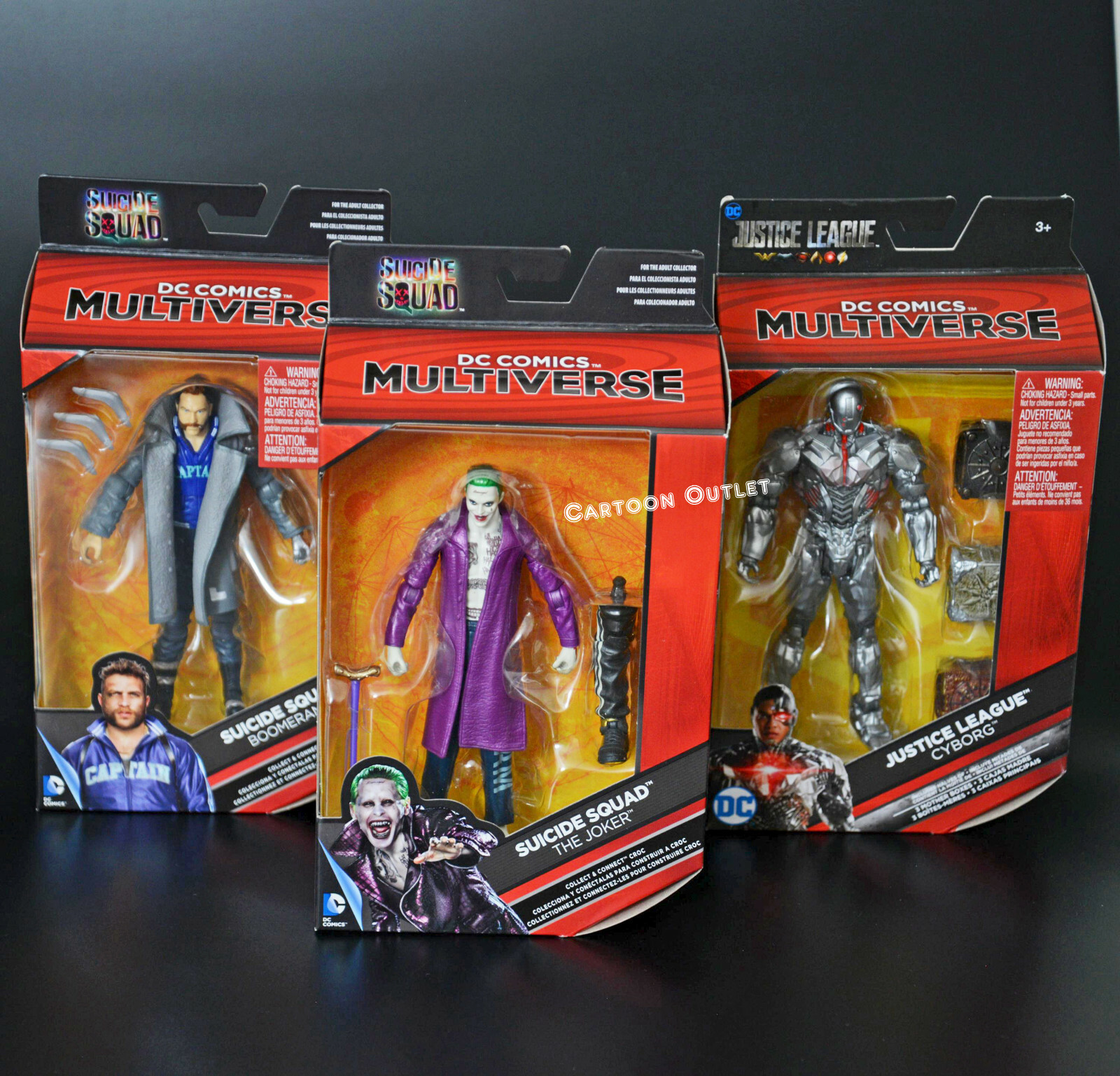 THE JOKER CYBORG BOOMERANG ACTION FIGURE TOY SET GIFT DC COMICS SUICIDE SQUAD 