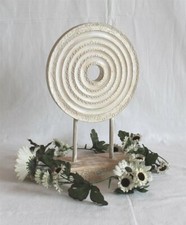Mandala 021 Holz Shabby Look Deko Feng Shui Mantra Asia weiss rund 