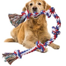 3FT 5 Knots Large Dog Rope Toys for Aggressive Chewers Tug of War Toy
