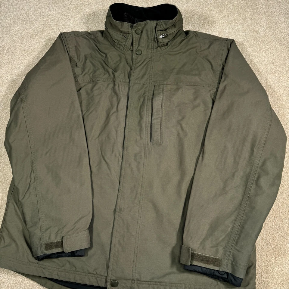 LL Bean Jacket Men Large Green Black 3 in 1 Coat Lined Outdoor Heavy Zip Winter - Image 2 of 4
