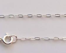 Sterling Silver Chain Necklace - 1.8mm Hammered Long Trace 15" to 30"