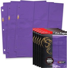 Double-Sided 9-Pocket Pages 50 Purple  Side-Loading Trading Card Binder Sh...