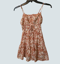 Lush Mauve Sage Smocked Empire Waist Babydoll Dress Tiered skirt Summer