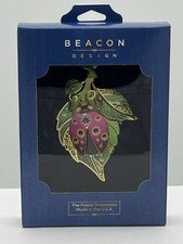 "Lady Bug" Beacon Design Ornament Pink Green Gold-tone Made in USA NIB