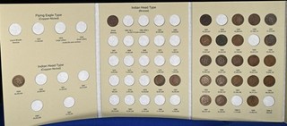Lot of 25 1859 1909 Flying Eagle & Indian Head Cents in Folder 1c Penny