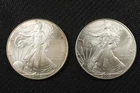 NobleSpirit (LG) Desirable American SILVER Eagle Pair 2002 GEM BU Some Toning