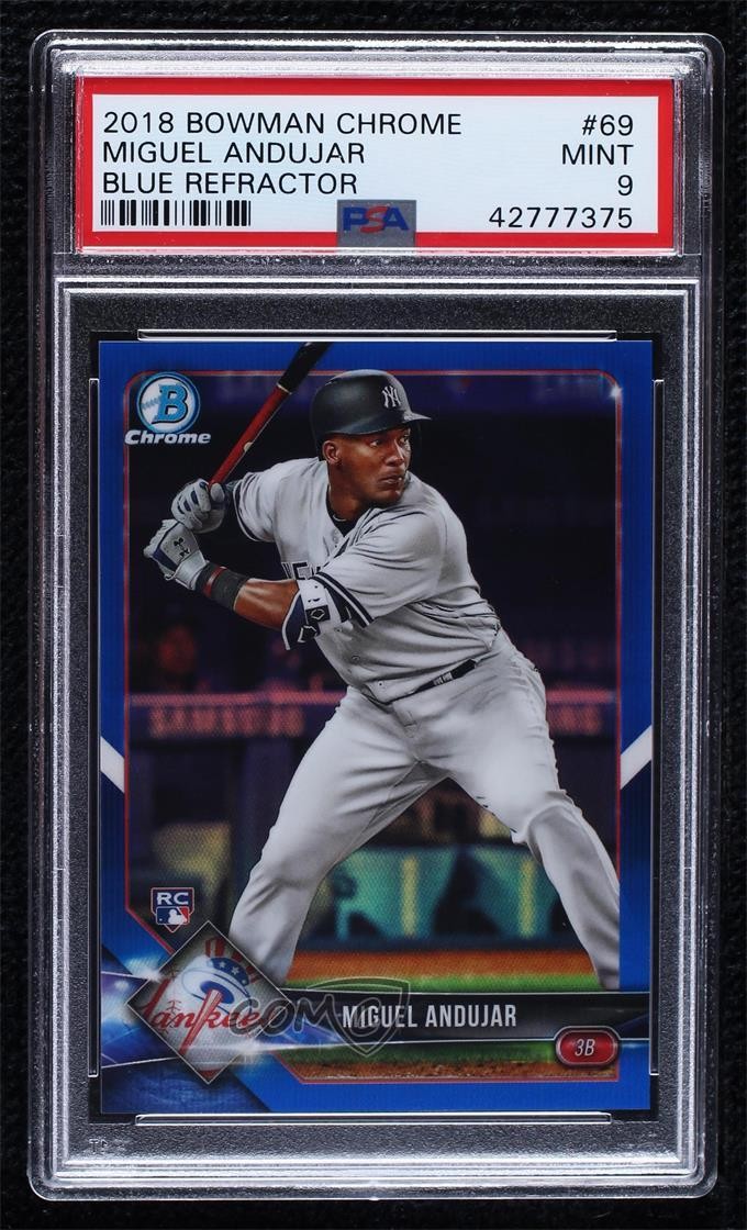2018 Bowman BOWMAN CHROME Blue Refractor #69 Miguel Andujar front