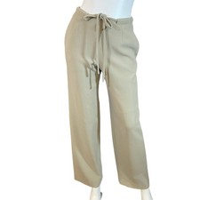 Y2K Giorgio Armani Beige Wool Wide Leg Trousers