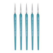 5 x Detail Paint Brushes 3mm Nylon Miniature Painting Brush(00000#) Blue