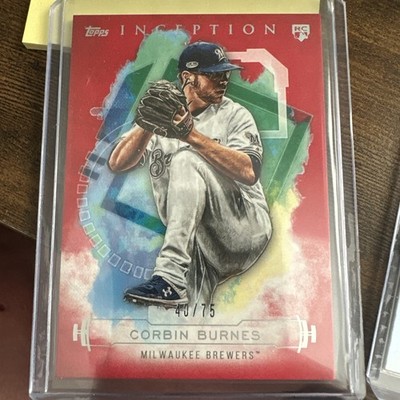 2019 Topps Inception Corbin Burnes RC Red Parallel /75 #64 Rookie SP