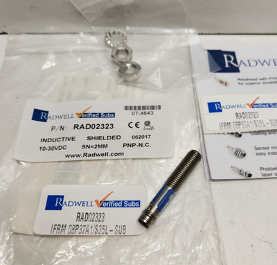 NEW IN BAG! RADWELL 30V N.C. INDUCTIVE PROXIMITY SENSOR RAD02323