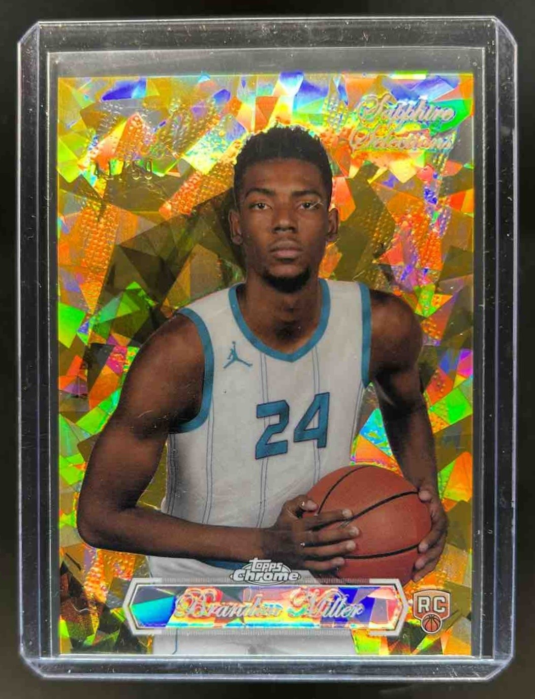 2023-24 Topps Chrome Sapphire Brandon Miller Selections Refractor RC Gold #41/50