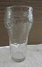 VTG HAMMERED & EMBOSSED CLEAR ENJOY COCA-COLA-COKE GLASSES  6" TALL 12OZS.