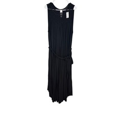 Lane Bryant Black Jersey Knit Maxi Dress New 18/20 Classic Stretch Flowy Witchy