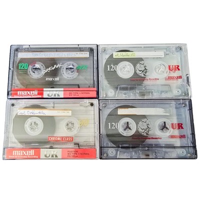 4x Maxell Audio Kassetten UR 120 / Chrome Class 90 gebraucht gelöscht mit Hüllen