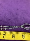 Pendant Antique Art Deco Marquise Drop Necklace Purple Glass — photo 5