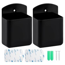 2 Pack Remote Control Holder Wall Mount Self Adhesive TV Storage Black