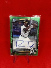 Devin Taylor 2025 Bowman Draft Mega 1st Mojo Auto /99 Green Color Match A’s Card