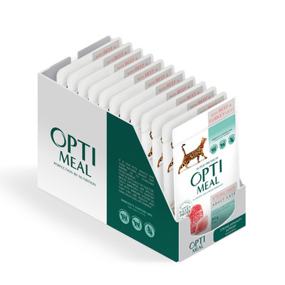 Optimeal Sterilised Katzenfutter Rind & Truthahn in Gelee 12x85 g