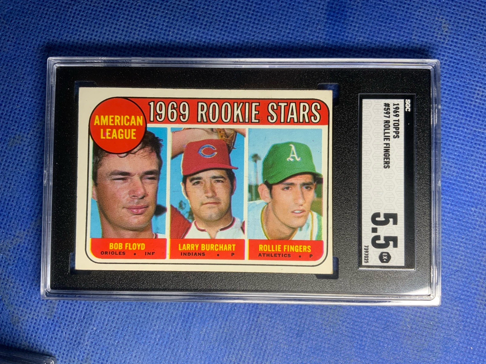 ROLLIE FINGERS 1969 TOPPS (ROOKIE STARS) #597 GRADED BY SGC EX+ 5.5!!!!