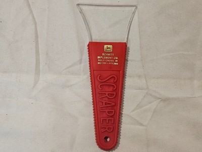 NEW JOHN DEERE DEALER 1970S ADVERTISING PROMOTIONAL RED ICE SCRAPER