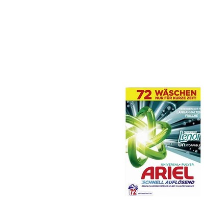 Ariel Universal+ Pulver Waschpulver | Unstoppable Touch of Lenor Duft 72WL