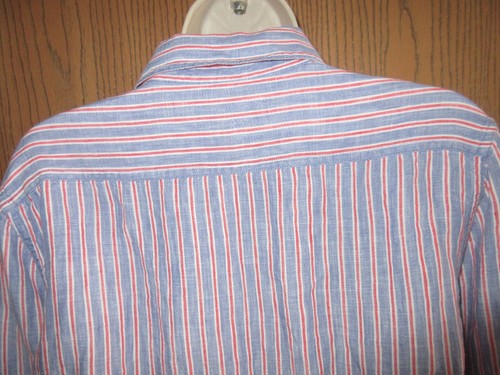 TOMMY BAHAMA Blue stripe woven linen quality l/s shirt blouse top MEDIUM - Picture 4 of 7